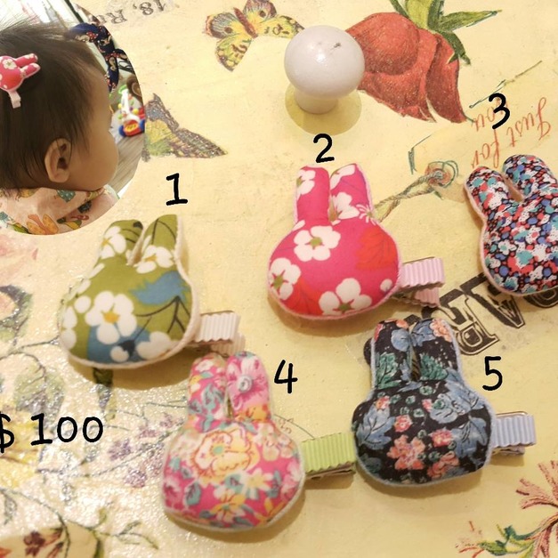 小花兒胖胖小兔髮夾 小花兒胖胖小兔髮夾