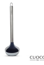 【義大利CUOCO】質感不鏽鋼柄-矽膠湯勺30cm