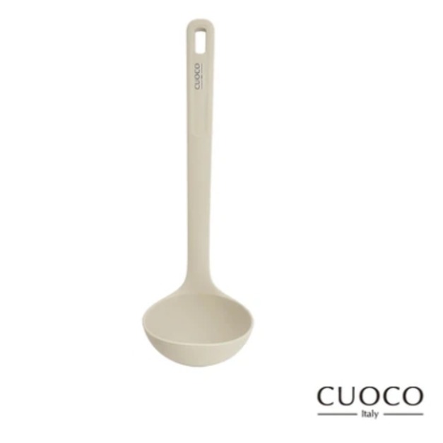 【義大利CUOCO】北歐系列-半月柄全矽膠湯勺31cm-白色 【義大利CUOCO】北歐系列-半月柄全矽膠湯勺31cm-白色