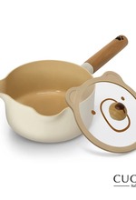 【義大利CUOCO】北歐系列-暖白小熊IH不沾奶鍋組16cm(附蓋)
