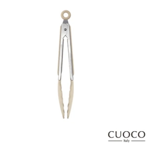【義大利CUOCO】北歐系列-半月柄矽膠料理夾27cm-白色 【義大利CUOCO】北歐系列-半月柄矽膠料理夾27cm-白色