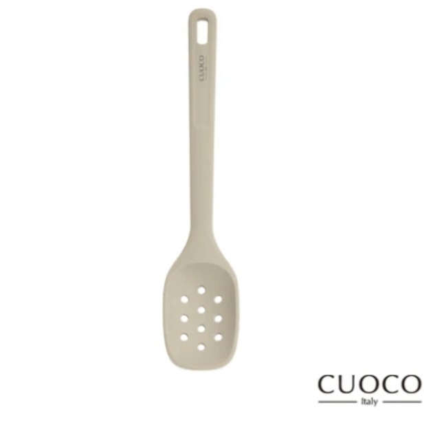 【義大利CUOCO】北歐系列-半月柄全矽膠漏勺32cm-白色 【義大利CUOCO】北歐系列-半月柄全矽膠漏勺32cm-白色