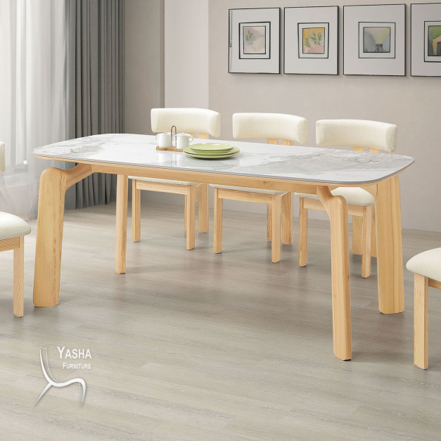 B519-03 賓利6尺原木岩板餐桌 (1168原木)(180) B519-03 賓利6尺原木岩板餐桌 (1168原木)(180)