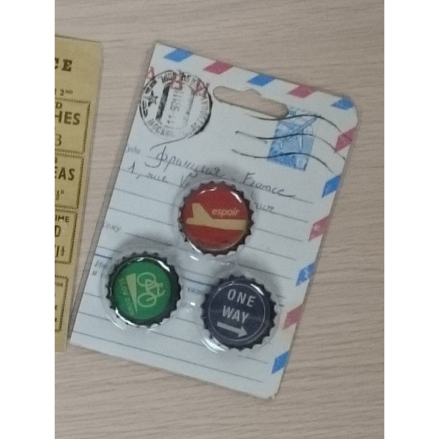 瓶蓋式磁鐵 (旅行圖案)-1組3入 瓶蓋式磁鐵 (旅行圖案)-1組3入