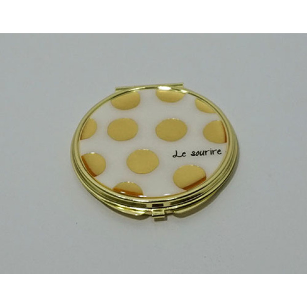 Le sourire 攜帶型兩面鏡 (金色波卡圓點) Le sourire 攜帶型兩面鏡 (金色波卡圓點)