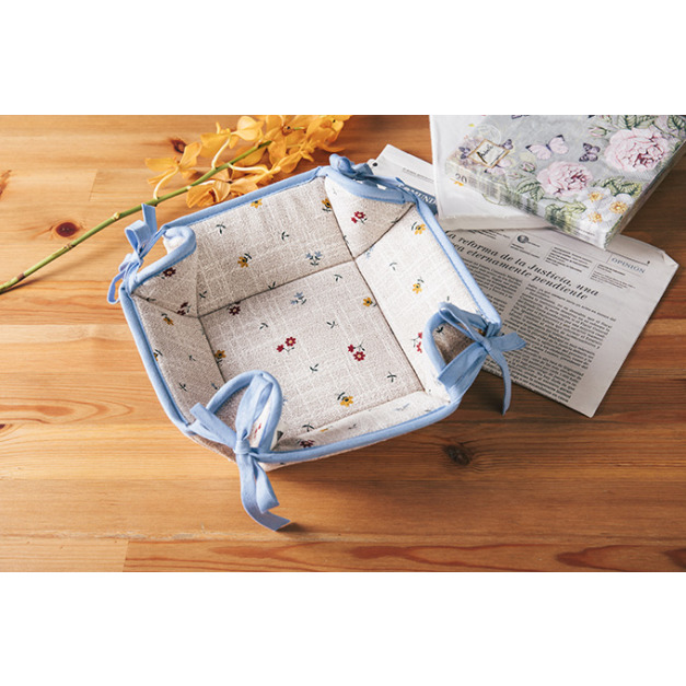 奧地利亞麻印花小收納籃(白/灰擇一) 奧地利亞麻印花小收納籃(白/灰擇一)