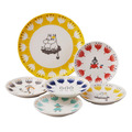 芬蘭Moomins嚕嚕米童趣6入陶瓷盤(日本製) 芬蘭Moomins嚕嚕米童趣6入陶瓷盤(日本製)