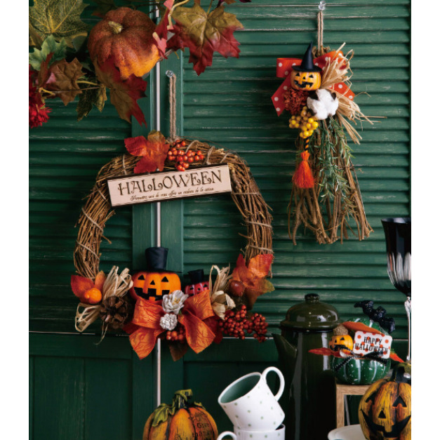 萬聖節南瓜幸福花圏 萬聖節南瓜幸福花圏
