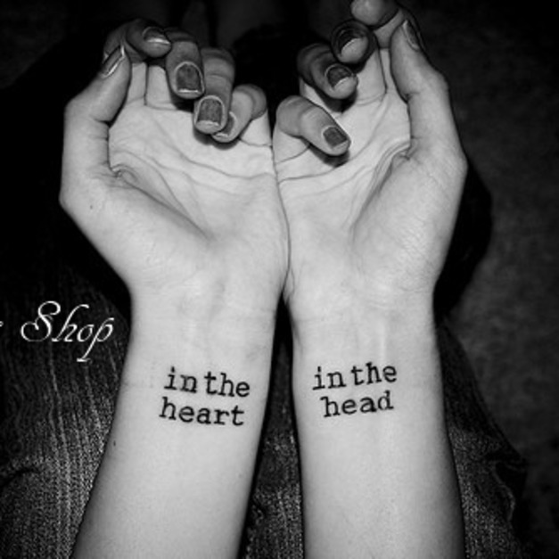 迷你紋身 in the head in the heart 迷你紋身 in the head in the heart