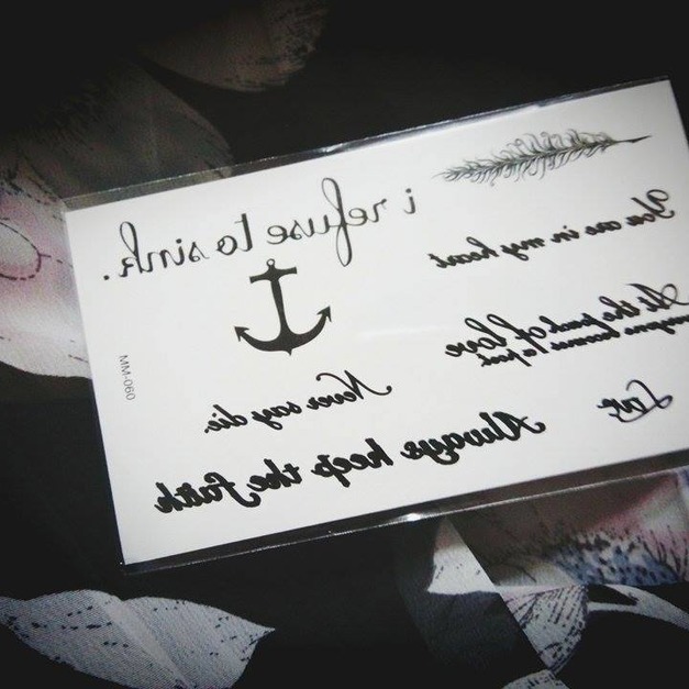 迷你紋身 船錨英文 迷你紋身 船錨英文