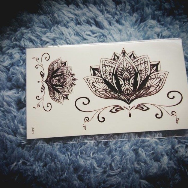 迷你紋身 蓮花圖騰 迷你紋身 蓮花圖騰