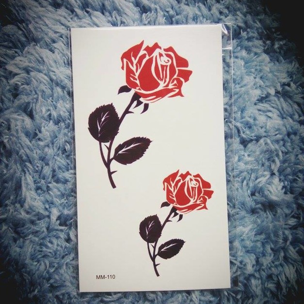 迷你紋身 紅玫瑰 迷你紋身 紅玫瑰
