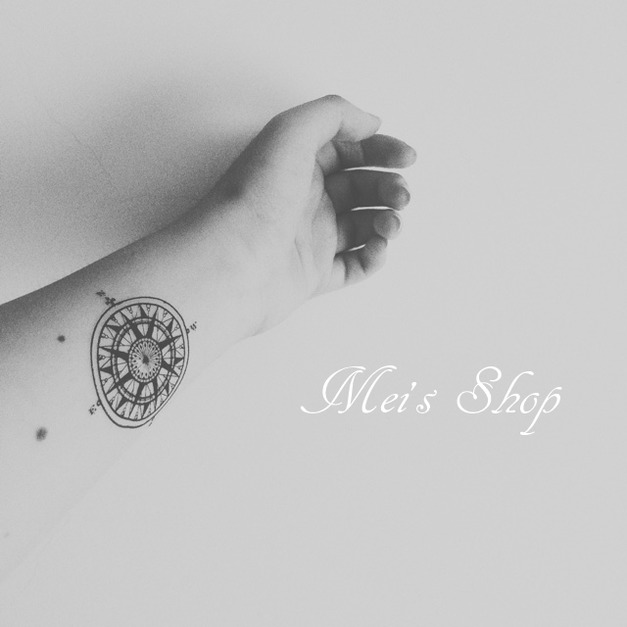 迷你紋身 指南針 迷你紋身 指南針