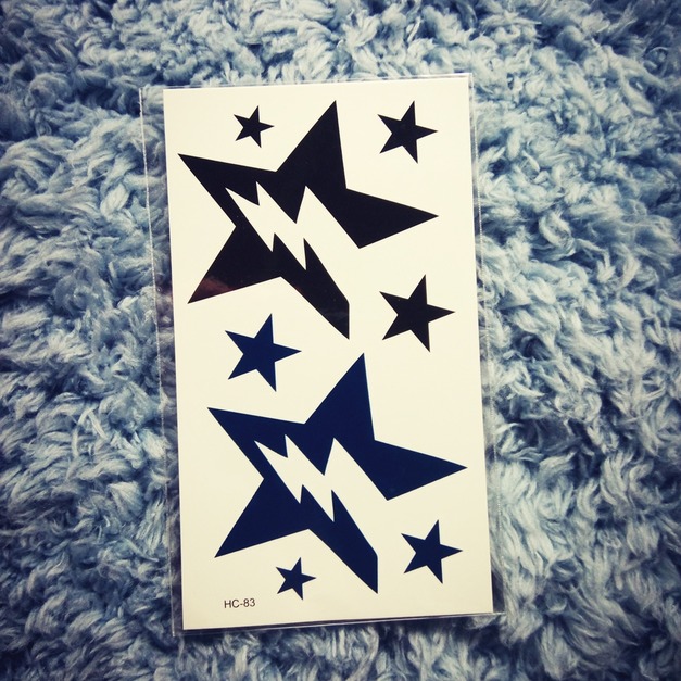 迷你紋身 閃電星星 迷你紋身 閃電星星