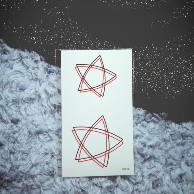 迷你紋身 雙線五角星 迷你紋身 雙線五角星