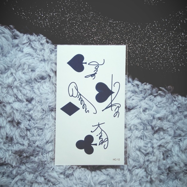 迷你紋身 黑桃紅心方塊梅花 迷你紋身 黑桃紅心方塊梅花