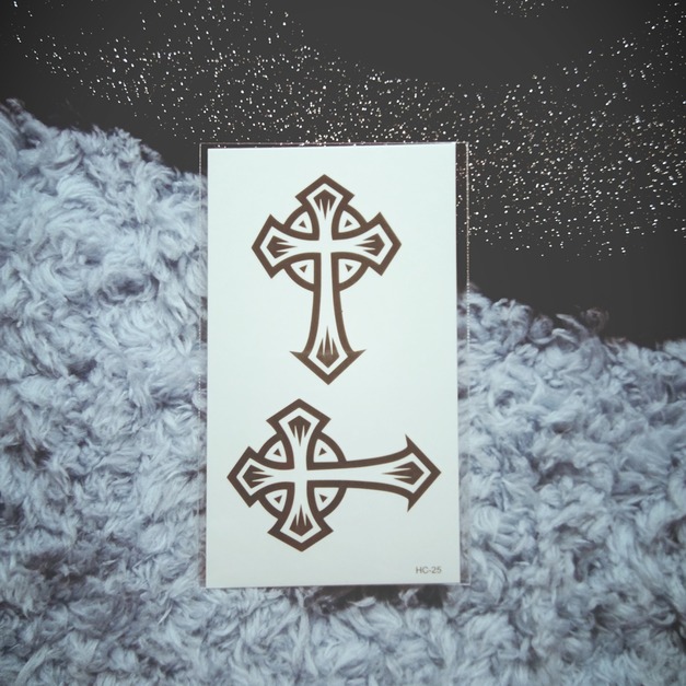 迷你紋身 十字架圖騰 迷你紋身 十字架圖騰