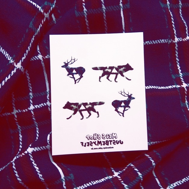 獨家訂做款紋身 狼與鹿 獨家訂做款紋身 狼與鹿