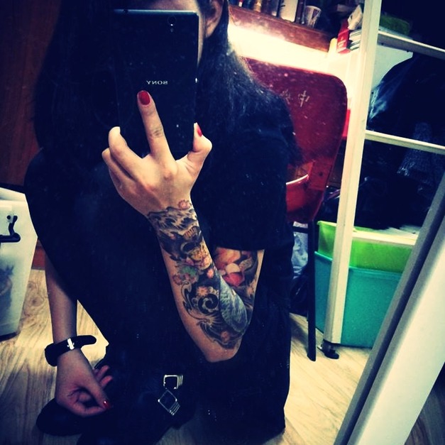 全臂紋身 彩鯉 全臂紋身 彩鯉