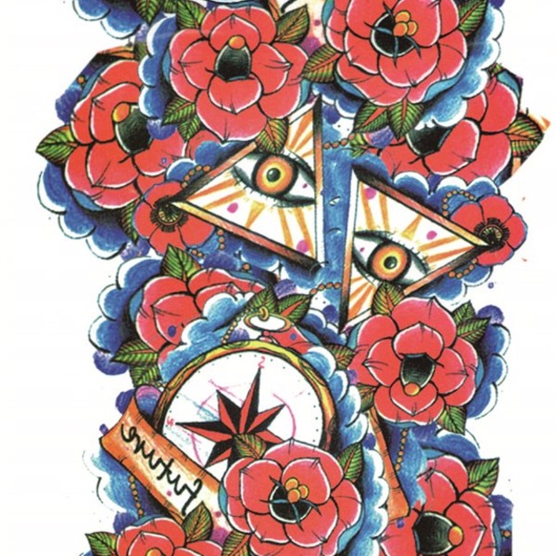 全臂紋身 鬼怪花 全臂紋身 鬼怪花