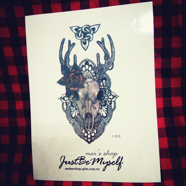 獨家訂做款紋身 蕾絲花鹿 獨家訂做款紋身 蕾絲花鹿