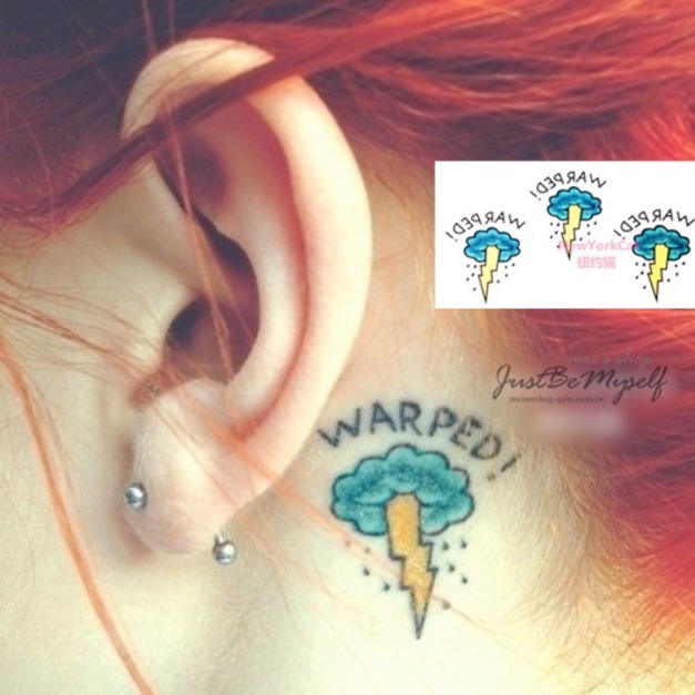 迷你紋身 閃電雲 迷你紋身 閃電雲