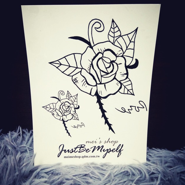 獨家訂做款紋身 手繪玫瑰 獨家訂做款紋身 手繪玫瑰