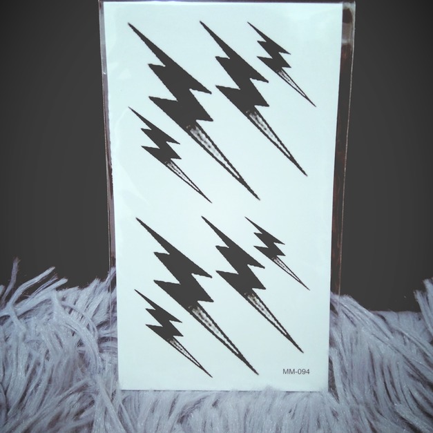 迷你紋身 漸層閃電 迷你紋身 漸層閃電