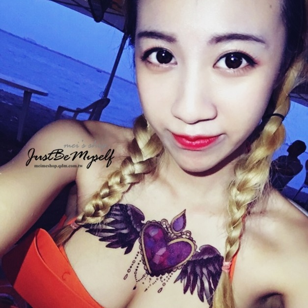 限量新款大圖刺青紋身 紫鑽黑翅 限量新款大圖刺青紋身 紫鑽黑翅