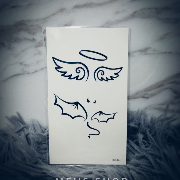 迷你紋身 天使與魔鬼 迷你紋身 天使與魔鬼