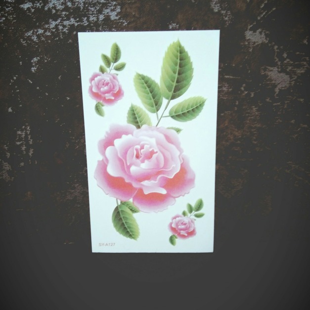 限量新款迷你刺青紋身 粉玫瑰 限量新款迷你刺青紋身 粉玫瑰