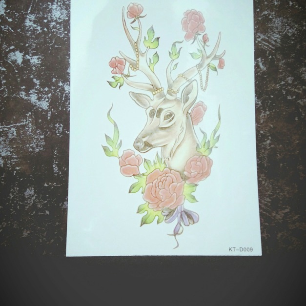 限量新款大圖刺青紋身 玫瑰森鹿 限量新款大圖刺青紋身 玫瑰森鹿