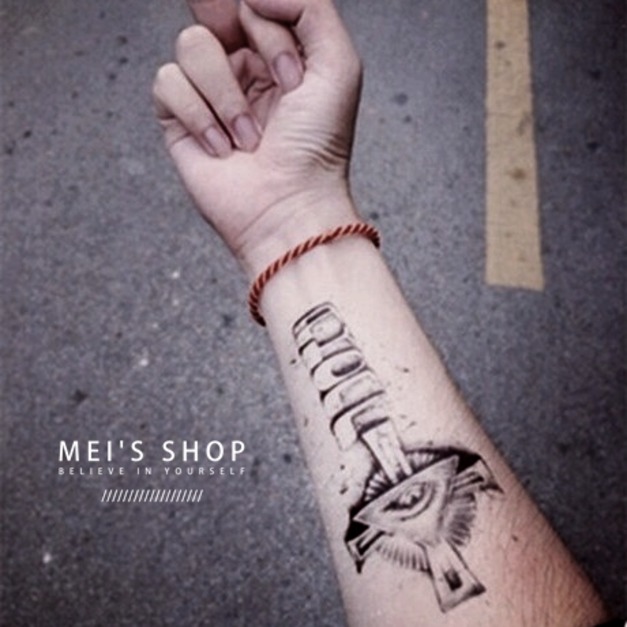 限量新款大圖刺青紋身 十字架全知之眼 限量新款大圖刺青紋身 十字架全知之眼