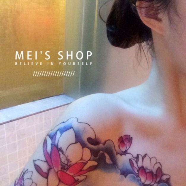 限量新款大圖刺青紋身 浪花蓮 限量新款大圖刺青紋身 浪花蓮