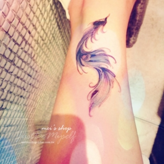 個性刺青紋身貼6018 孔雀羽毛 個性刺青紋身貼6018 孔雀羽毛