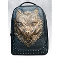3D立體浮雕狼頭圖騰潮酷雙肩後背包(3色可選:霸氣黑、高貴銀、土豪金) 3D立體浮雕狼頭圖騰潮酷雙肩後背包(3色可選:霸氣黑、高貴銀、土豪金)