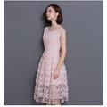 夏季公主風櫻花粉立體羽毛連身裙_1 夏季公主風櫻花粉立體羽毛連身裙_1