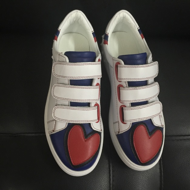 林心如明星同款牛皮運動鞋愛心小白鞋161218018