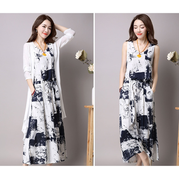 【女裝】民族風棉麻修 身身款連衣裙/洋裝 【女裝】民族風棉麻修 身身款連衣裙/洋裝