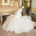 婚紗米白色歐根紗珍珠蓬蓬裙/花童/公主裙/禮服_2 婚紗米白色歐根紗珍珠蓬蓬裙/花童/公主裙/禮服_2
