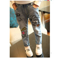 春裝中大童塗鴉圖案寬鬆版牛仔褲/長褲 春裝中大童塗鴉圖案寬鬆版牛仔褲/長褲