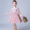 外貿韓版中大童時尚網紗披袖粉色公主裙/禮服_2 外貿韓版中大童時尚網紗披袖粉色公主裙/禮服_2