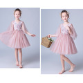 外貿韓版中大童時尚網紗披袖粉色公主裙/禮服_5 外貿韓版中大童時尚網紗披袖粉色公主裙/禮服_5