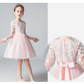 外貿韓版中大童甜美立體蕾絲繡花公主裙/禮服(粉色)_3 外貿韓版中大童甜美立體蕾絲繡花公主裙/禮服(粉色)_3
