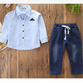 歐美外貿男童全棉襯衫+牛仔長褲二件套裝 歐美外貿男童全棉襯衫+牛仔長褲二件套裝