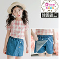 【韓國正品】夏裝中大童彈力牛仔短裙/裙褲 【韓國正品】夏裝中大童彈力牛仔短裙/裙褲