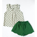 夏裝韓版中大童圓點上衣+綠色短褲二件套_2 夏裝韓版中大童圓點上衣+綠色短褲二件套_2