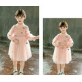 冬款韓版中大童蝴蝶蓬蓬袖毛衣拼接網紗公主裙(粉色)_4 冬款韓版中大童蝴蝶蓬蓬袖毛衣拼接網紗公主裙(粉色)_4