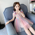 夏款韓版中大童甜美彩虹網紗公主裙(粉色)_4 夏款韓版中大童甜美彩虹網紗公主裙(粉色)_4