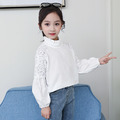 秋款韓版中大童花邊領鏤空花紋長袖白色襯衫/上衣_4 秋款韓版中大童花邊領鏤空花紋長袖白色襯衫/上衣_4
